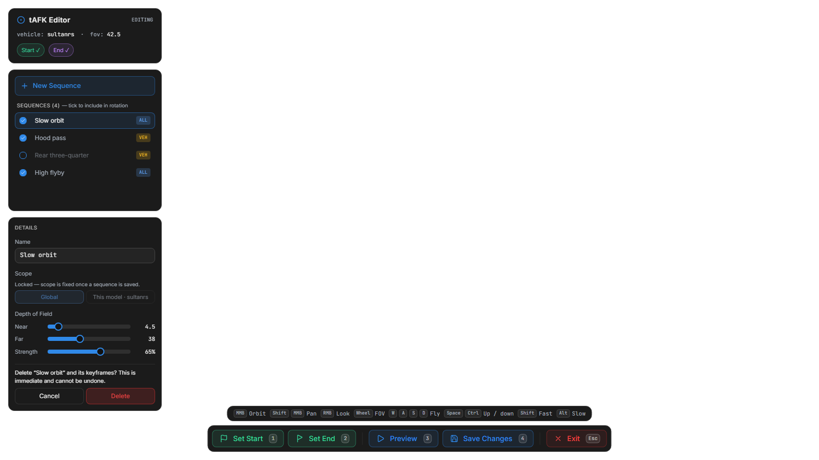 The delete sequence confirmation