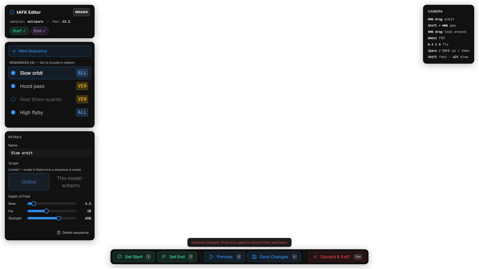 The editor armed to discard unsaved changes