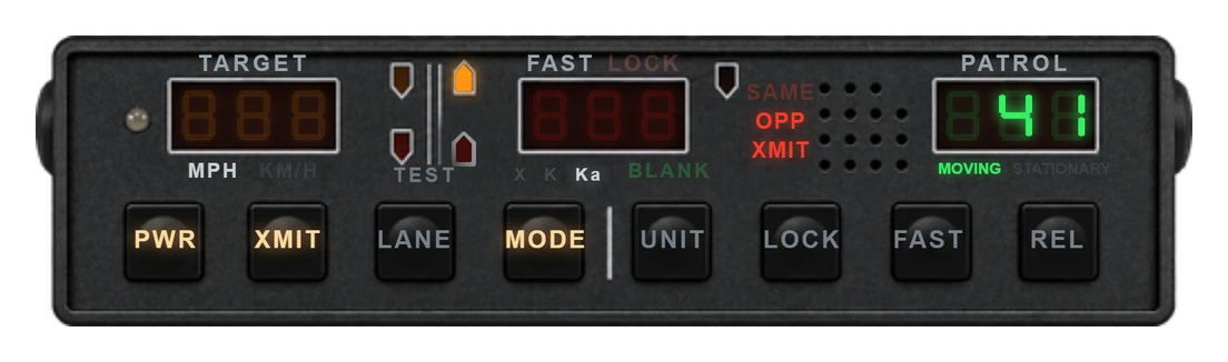 CHX-800 under interference, target window dark and no RFI legend