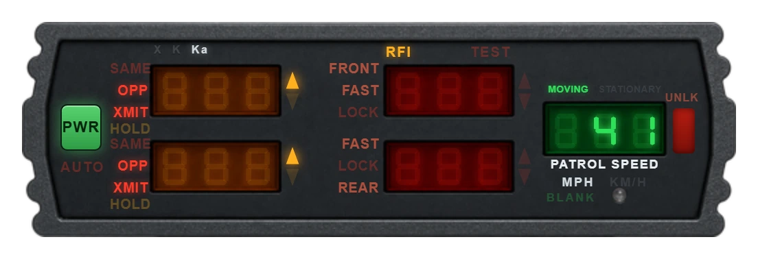 KBX-2200 under interference, RFI lit amber