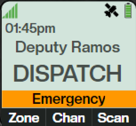 Another unit's emergency on the display